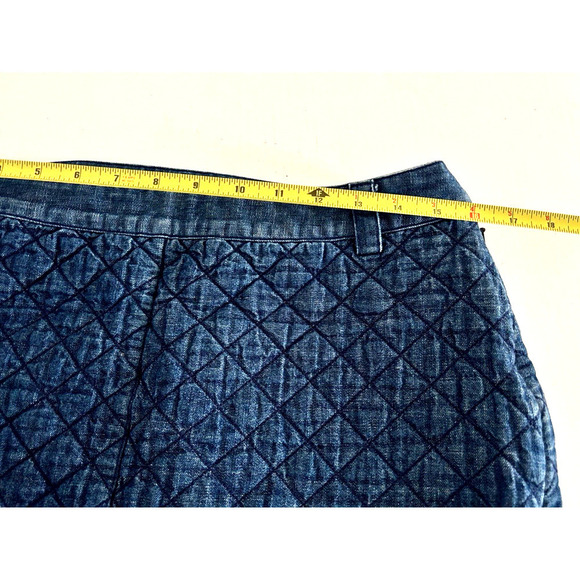 Brooks Brothers | Women's Blue Denim Quilted Mini Skirt Size 10 - Picture 7 of 11